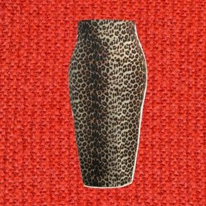 sexy retro rockabilly leopard midi wiggle skirt